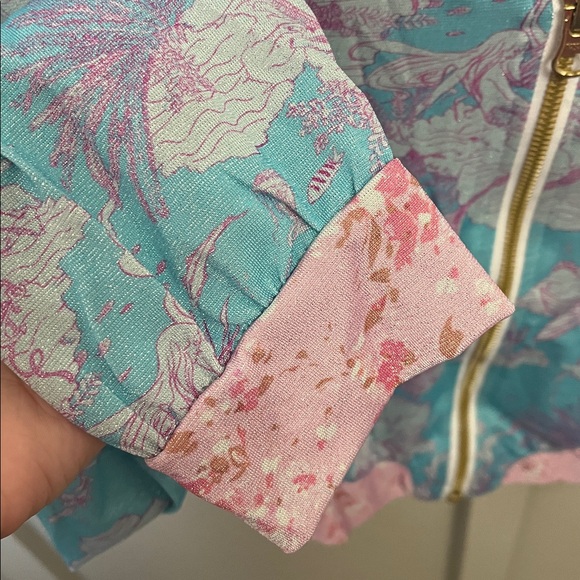 LoveShackFancy x Hurley Under the Sea Cropped Bomber Jacket Sz Sm - Picture 6 of 6